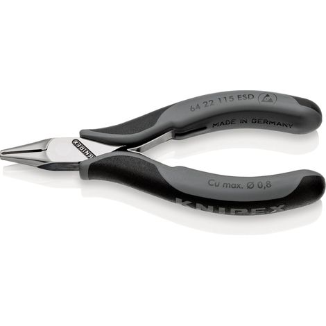 KNIPEX 64 22 115 ESD Alicates de corte frontal para electrónica ESD con mangos multicomponentes 115 mm (1/2)