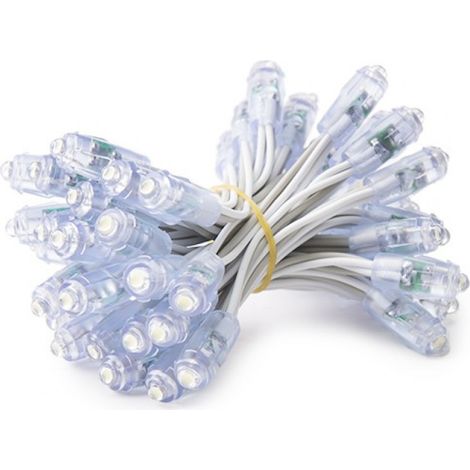 Pixel-LED 0,1 W 1,7 lm 4200 °K 9 mm 5 V Epistar (Strang 50 Einheiten) Weiß 50.000 Std. [DE-PIX-9-W]