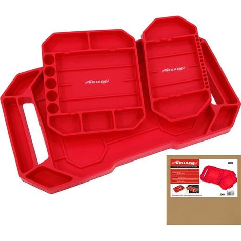 Neilsen 3pc Silicone Tool Storage Tray Flexible Non-Slip Tool Organiser Set