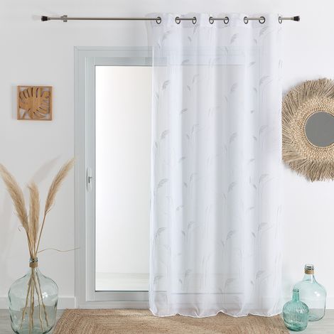 Voilage brodé de pampas Argent 140x240 cm (1/3)