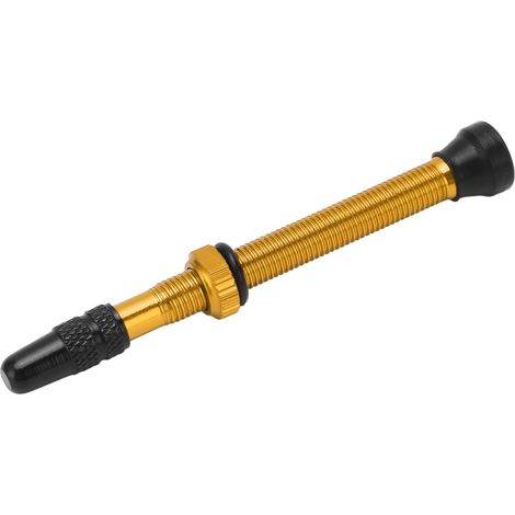 Valve Presta 60 mm pour VTT, en alliage d'aluminium, avec rallonge pour valve tubeless et vide, accessoire vélo, couleur or (1/5)