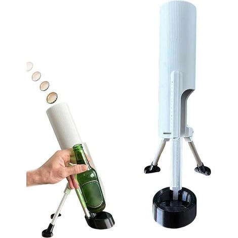 Décapsuleur Automatique en Forme de Mortier, Ouvre-Bouteille Bière Tactique avec Lanceur de Bouchon, Modèles 42cm et 30cm, pour Bar Maison Fête, Plusieurs Styles Disponibles (Blanc (30cm)) (1/5)