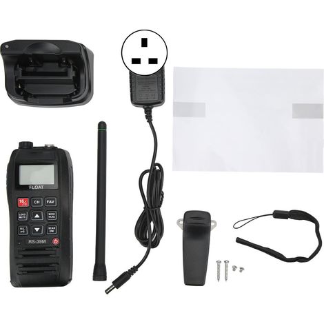 Talkie-walkies marins 6W/1W VHF étanches flottants, récepteur-émetteur portatif, prise UK, AC100-240V (1/5)