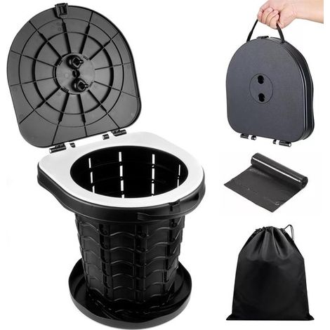 Tragbare, faltbare Toilette für Erwachsene – Tragkraft 220 kg, ideal für Camping, Wandern und Reisen (1/5)