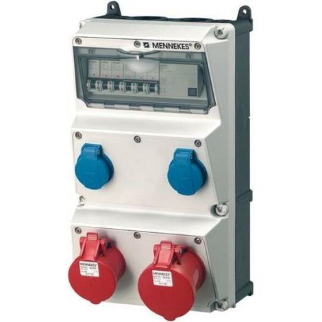prise mennekes 930318 combinaison 2x schuko 1x cee 16-32