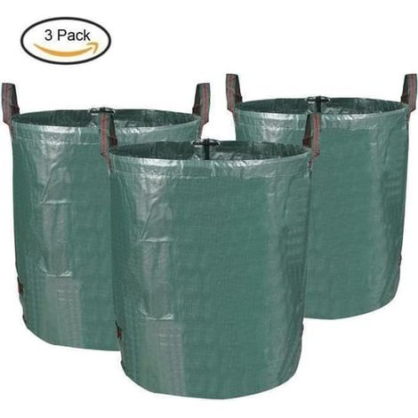 Sac à déchets verts - Sans marque - 272 L - Pliable - Résistant aux déchirures - Vert (1/4)