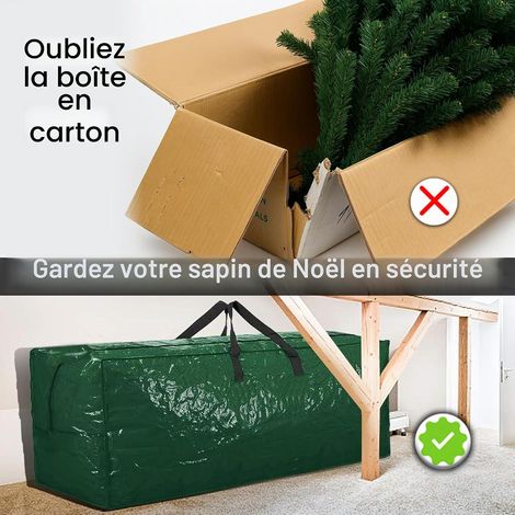 Sac de rangement pour sapin de Noël – Convient aux arbres artificiels jusqu'à 1,8 m et 2,1 m de haut – Sac extra large avec poignées renforcées durables et double fermeture éclair – Protège (1/4)