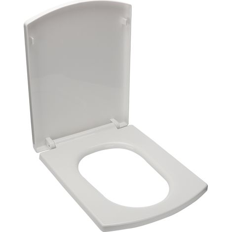 Siège de toilette facile à installer, couvercle carré en PP épais et propre pour la maison blanc (1/4)