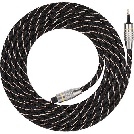 Vergoldetes optisches Audiokabel mit Toslink-Stecker auf 3,5-mm-Miniklinkenstecker, digitaler SPDIF-Anschluss, 2 m Länge