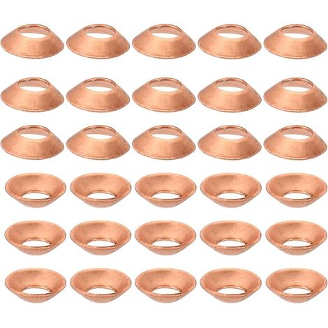 Flared Gasket, 30 Pieces Suitable for Copper Flared Pipe Fittings 45 Degree 1/4" Tube Size for Air Conditioner Refrigeration Accessories (1/5)