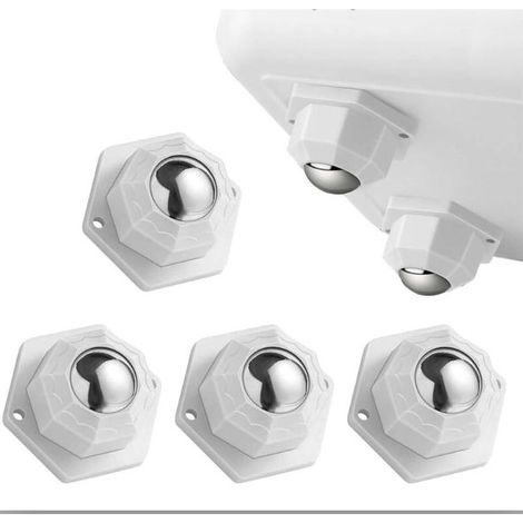 Kugelgelagerte Rollen – Maximale Traglast 200 kg – Für schwere Möbel – Selbstklebend oder zum Anbohren – 360° drehbar – 4er-Set (1/5)