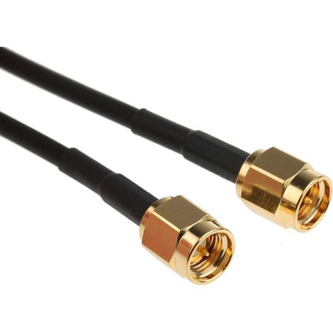 Câble coaxial RG174/U RS PRO, Avec connecteur SMA à contact mâle Noir, 520mm, MIL-STD-348A ( Prix pour 1 ) (1/2)