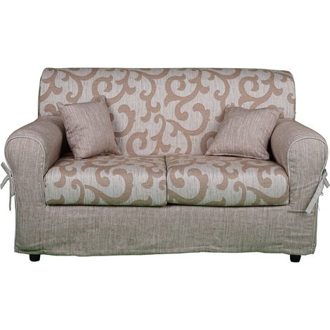 Divano 2 posti in tessuto sfoderabile DAMASCO 150 cm BEIGE (1/5)
