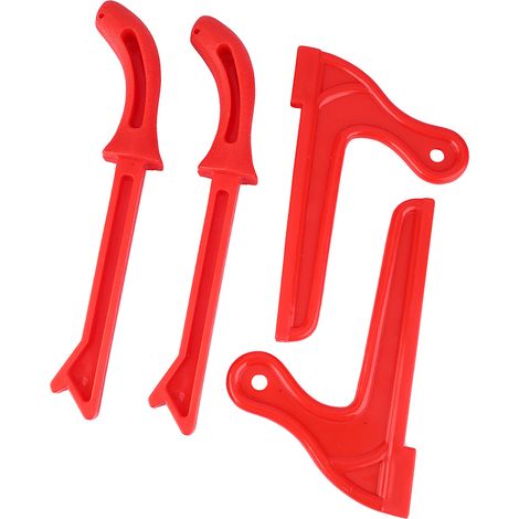 Lot de 4 poussoirs de protection en plastique pour scie à main et menuiserie, rouges (1/5)