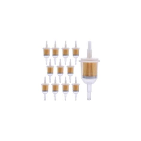 Set mit 12 Kraftstofffiltern 6 mm/8 mm, Universalfilter für Benzin und Diesel, Kraftstofffilter für Rasenmäher, Auto, Motorrad, Roller, Moped, Dieselmotor - Crezuo