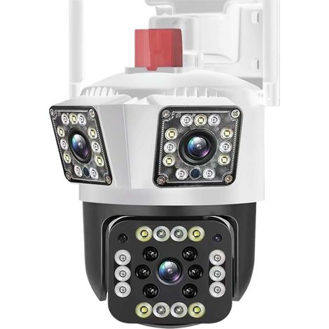 Caméra de sécurité à Domicile IP Camera 12MP 6K Three Lens 8X Zoom Surveillance Camera AI Tracking Security Protection Outdoor Security Camera CCTV Cam(6K 12MP Camera) (1/5)