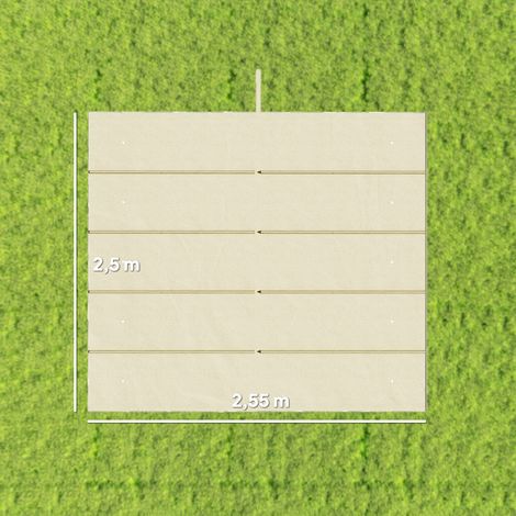 Toiture de remplacement pour pergola 3 x 3 m, rétractable, avec trous d'évacuation d'eau, résistante aux intempéries, en polyester, 250 x 255 cm, blanc crème (1/5)