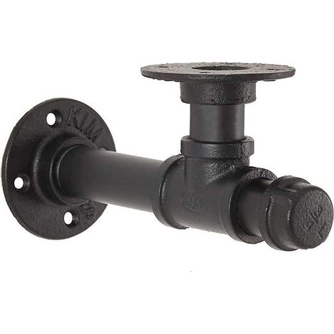 Support pour tubes, support d'étagère murale de style industriel, support d'étagère noir, étagère murale décorative (1/5)