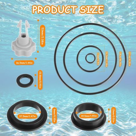 Intex Sandfilterpumpen-Reparaturset mit Ersatzteilen, Poolzubehör inklusive 1 Luftablassventil, 11 O-Ringen, Ersatzteile 25013 (1/5)