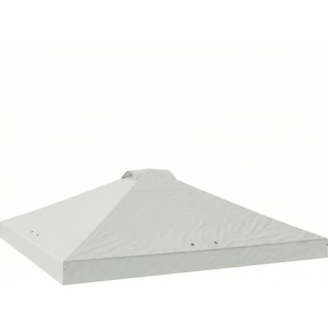 Ersatzdach für 3x3 m Pergola, Ersatzdach für Faltzelt, 210D Oxford-Gewebe, UV-Schutz 50+, weiß