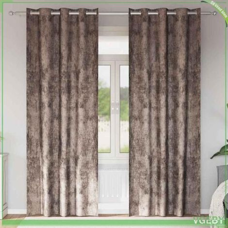 Rideaux en velours - FAFEISY - 4107672 - Cappuccino - 260 x 140 cm - Occultant (1/5)