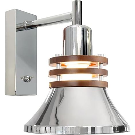 Applique murale rétro industrielle en métal chromé avec finition galvanisée, lampe murale style chandelier, luminaire E27, appliques murales style campagnard pour maisons de ferme. (1/5)