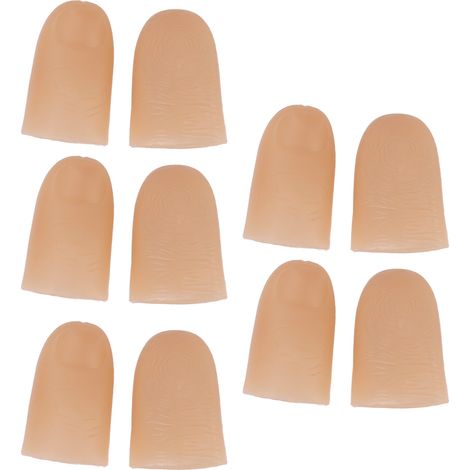 Lot de 5 paires de faux doigts lumineux en PVC, alimentés par une batterie 3V 40mAh, de 4,5 cm, avec LED, pour accessoires de spectacle colorés. (1/5)