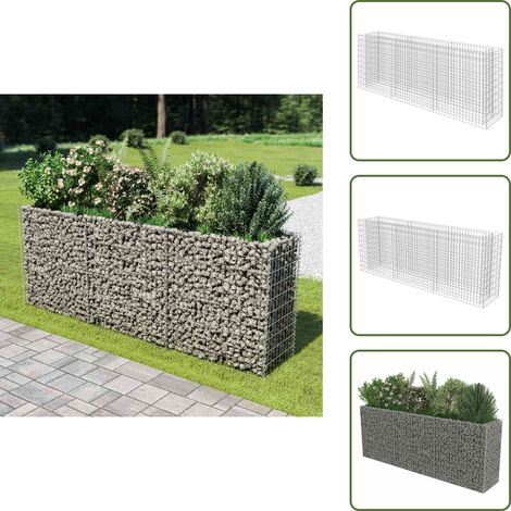 Lit surélevé à gabion Acier galvanisé 270x50x100 cm - Jardiniere - Gabion - Fleurissement - Décoration Extérieur - Bordure Jardin (1/5)