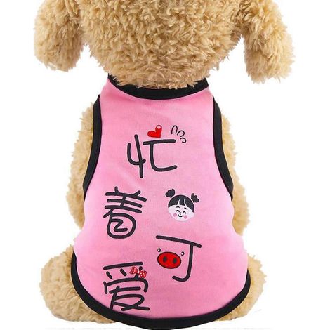 T-shirt d'été pour chien à manches courtes avec motif dessin animé, idéal pour la maison, les activités de plein air et le printemps. Adorable et animé.