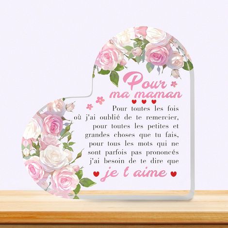 Cadeau Maman, Cadeau Fete Des Meres, Cadeaux Fête Des Mères, Plaque Acrylique Pour Mere, Cadeaux Maman Noel Anniversaire (1/5)
