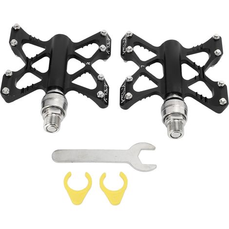 1 Paire de Pédales Rapides LP Litepro K5 en Alliage d'Aluminium pour VTT, Vélo de Route et Pliant, Roulements de Qualité - Noir (1/5)