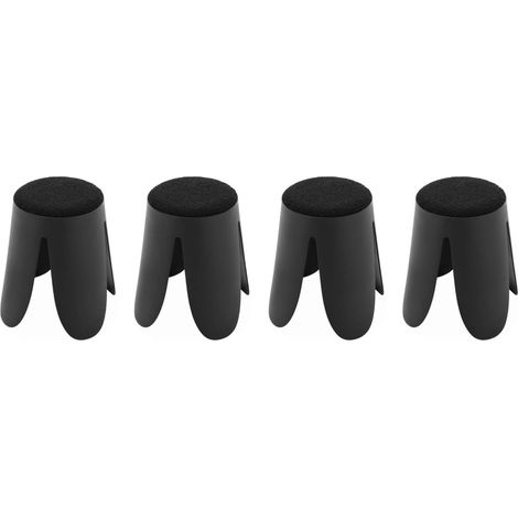 sweeek - 4er Set stapelbare Hocker, strukturierter Bouclébezug