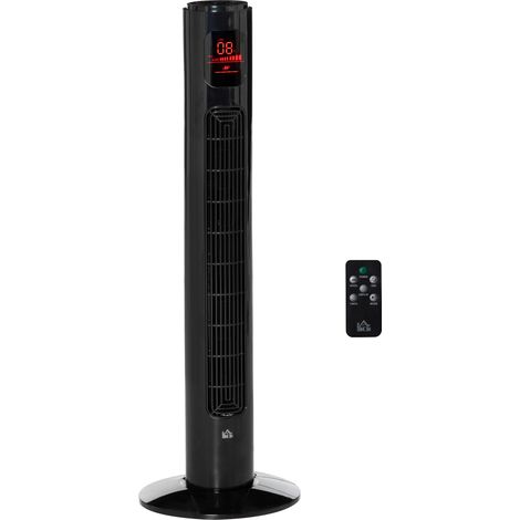 38-Inch Tower Fan with 3 Speed Modes, 12-Hour Timer, 70° Oscillation, LED Display, and 5M Remote Control in Black