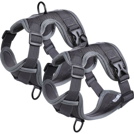 1 harnais pour chat, respirant en maille polyester, avec laisse intégrée et bandes réfléchissantes, ajustable multidirectionnel, pour promenades extérieures (1/5)