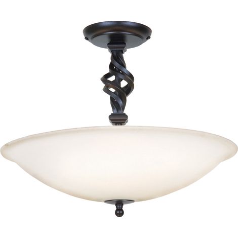 Lampada a sospensione lampada a sospensione plafoniera ferro vetro nero D 40 cm 3 fiamme