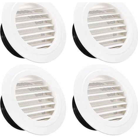 4 Pcs Round Air Vent Grille Outdoor Air Vent Adjustable for Bathroom, Kitchen, Office (1/5)