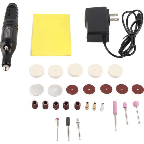Ortviai Mini meuleuse électrique sans fil pour bois, gravure et polissage – 35 W, vitesse continue réglable + 26 accessoires (1/5)
