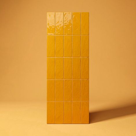 Carrelage Mur Ceramic Connection Yellow Brillante 7,5 x 20 cm