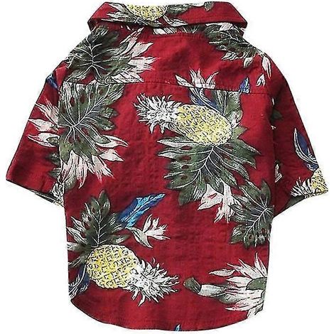 Sommerliche Haustierkleidung mit Print für Hunde, geblümte Strandhemden, Jacken, Hundemäntel, Welpenkostüme, Katzen-Frühlingskleidung, Haustieroutfits, rote Ananas (1/5)