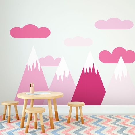 Stickers muraux enfants - Décoration chambre bébé - Autocollant Sticker mural géant enfant montagnes scandinaves SHAKA - 40x60cm (1/5)