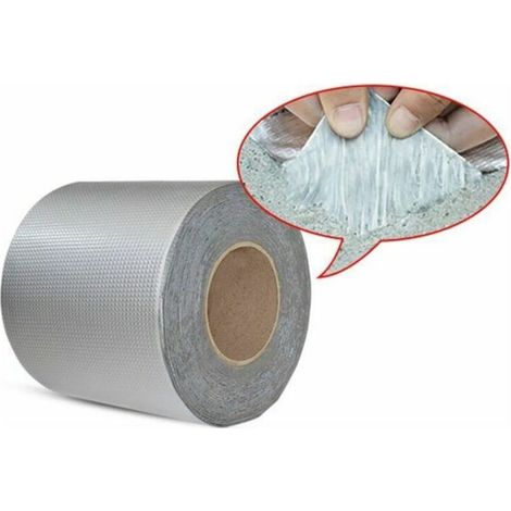 Dachdichtungsband (10 m x 50 mm x 1 mm), extrem haftendes Kaltabdichtungsband mit Aluminiumbeschichtung. (1/5)