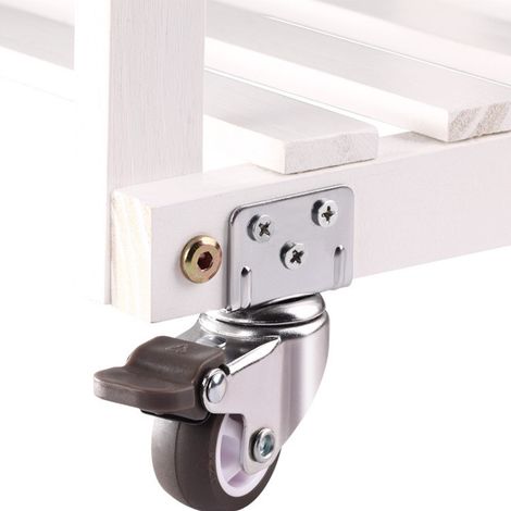 Lot de 4 petites Roulettes pour Meubles 25mm avec Frein 10 2 Vis Roulettes Pivotantes - Plaque de montage en L - Roulettes Transports pour lit de bébé Armoire Meubles Table (1/5)