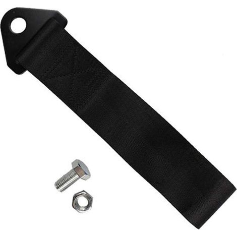 Remorque de voiture de course Sport Corde Sangle de remorquage, remorqueur haute résistance pour l'avant et l'arrière (noir) (1/5)