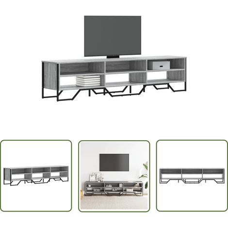 vidaXL Meuble TV sonoma gris 180x34x41 cm bois d'ingénierie (1/5)