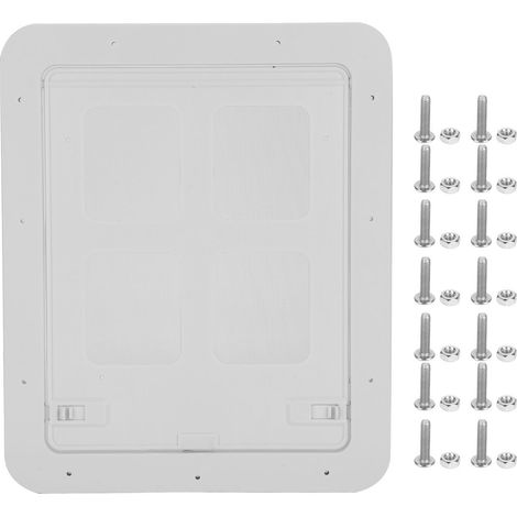 Porte moustiquaire coulissante pour petits chiens et chats avec rabat magnétique pour une ventilation optimale, blanche, grande taille (1/5)