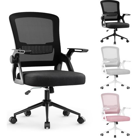 Ergonomic Mesh Office Chair Swivel Desk Chair with Flip-Up Arms Black