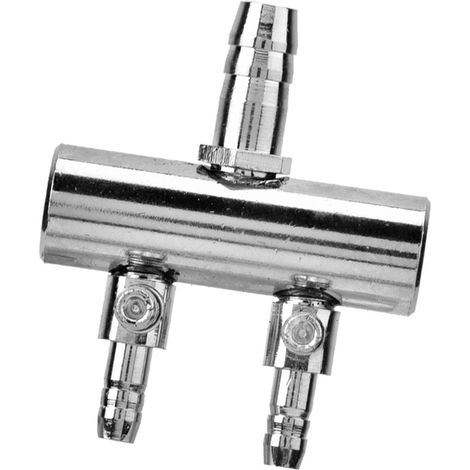 Vanne de régulation de débit d'air pour aquarium en acier inoxydable, raccord 8 mm vers 4 mm (2 voies) (1/5)