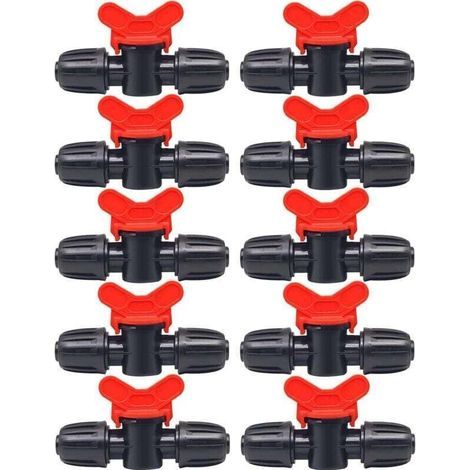 Ulisem 10er-Pack Bewässerungs-Umschaltventile, Doppel-Außengewinde-Schlauchanschluss, für Garten- und Rasenbewässerung, für 16-mm-Schläuche (1/4)