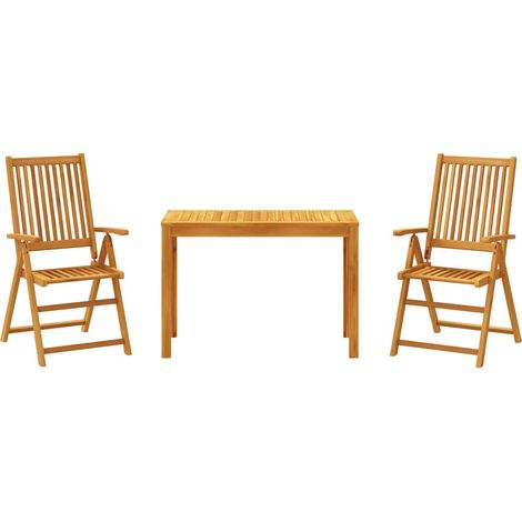Maison Exclusive - Set da Pranzo per Giardino 3 pz in Legno Massello di Acacia