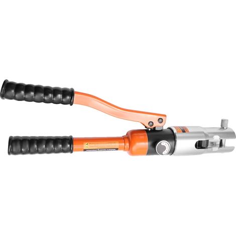 Herramienta de crimpado, mecanismo hidráulico, matrices intercambiables, color naranja. (1/2)